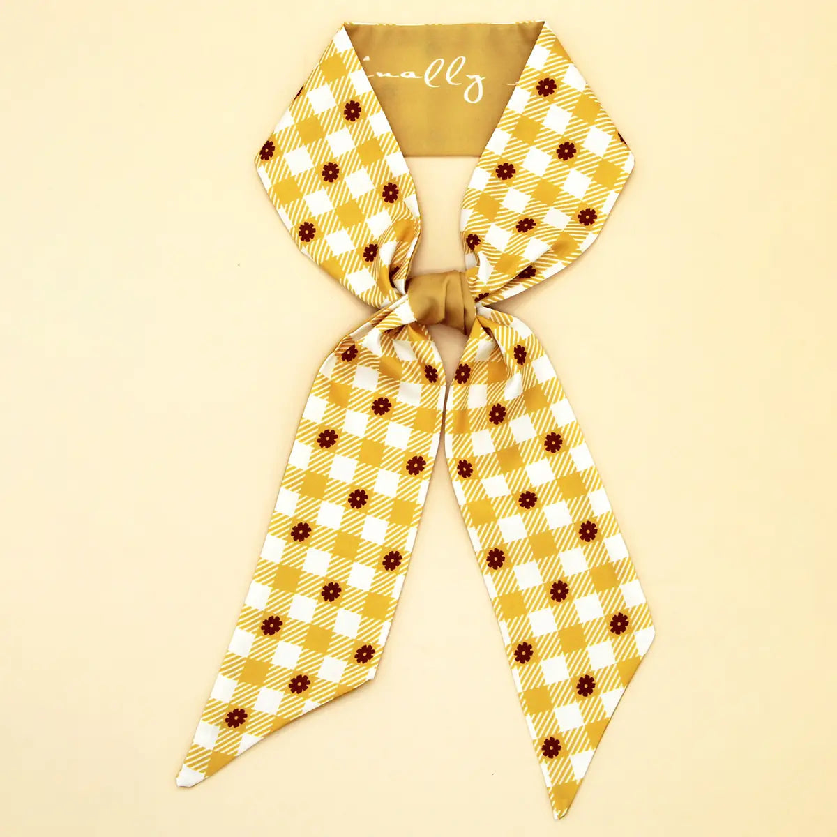 Yellow Checkered Bag Scarf