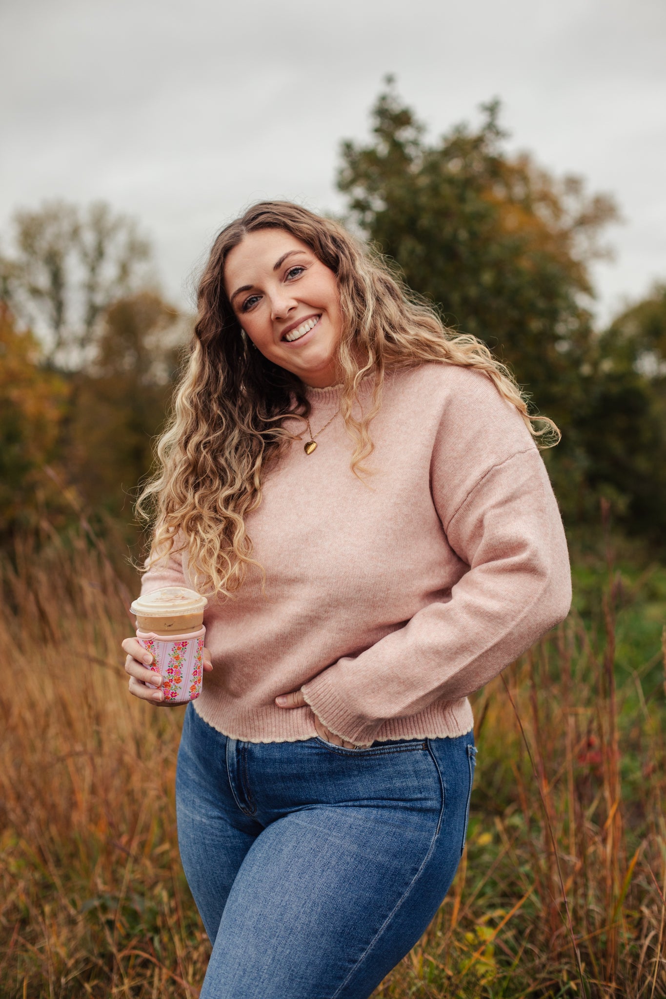 Darling Dusty Pink Scalloped Edge Sweater