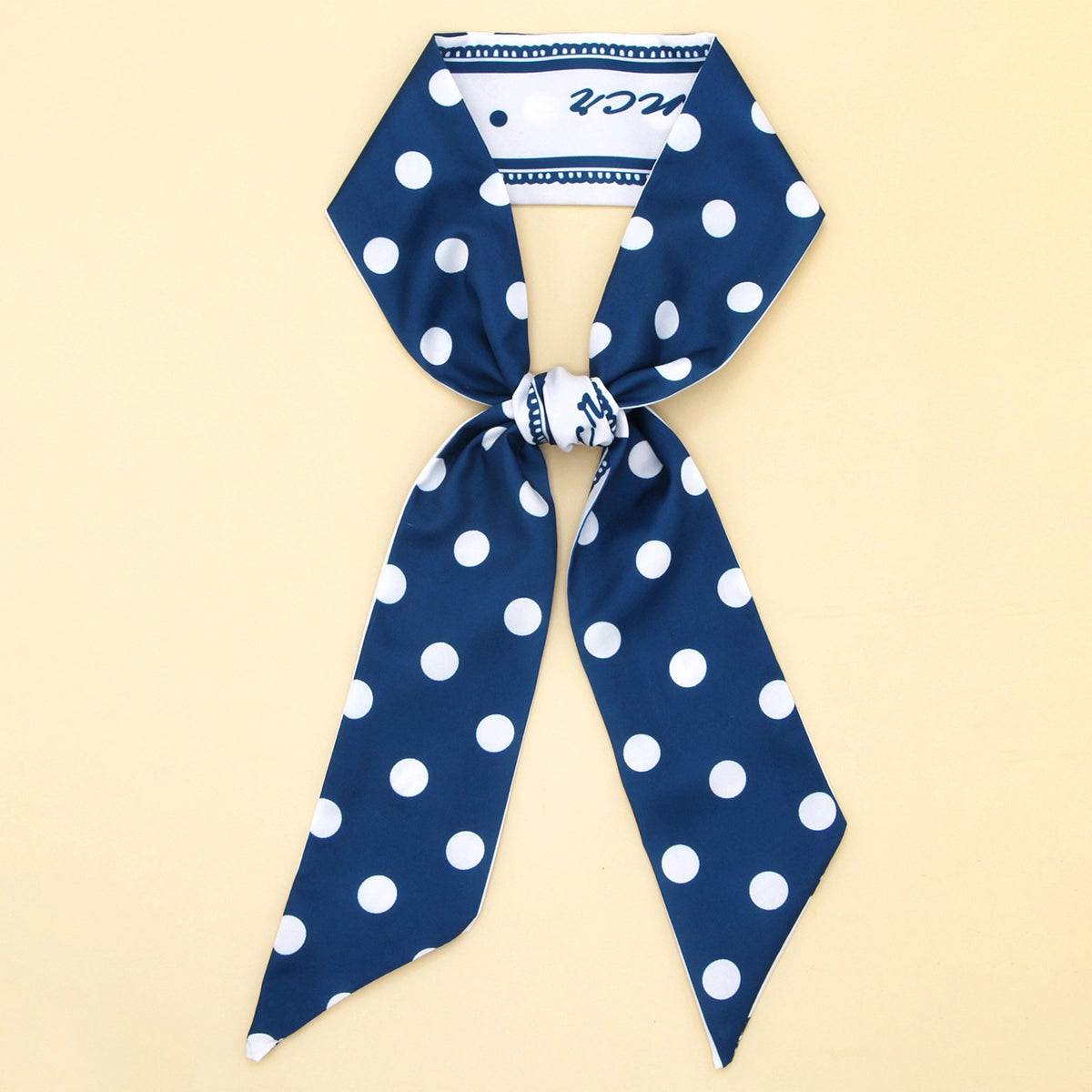 Blue Polka Dot Bag Scarf