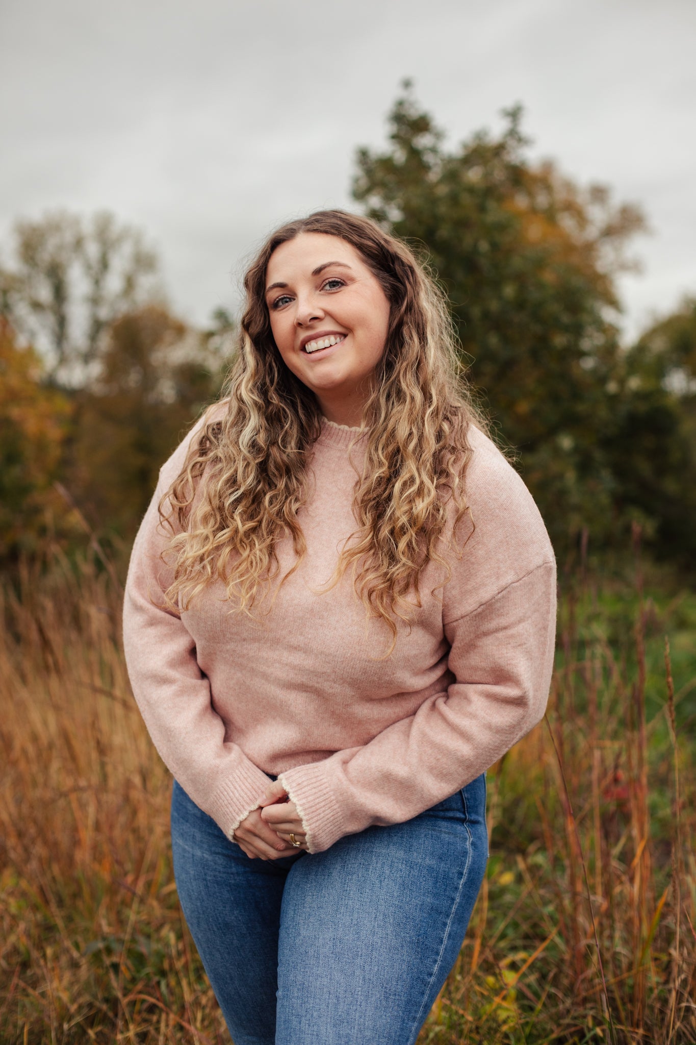 Darling Dusty Pink Scalloped Edge Sweater