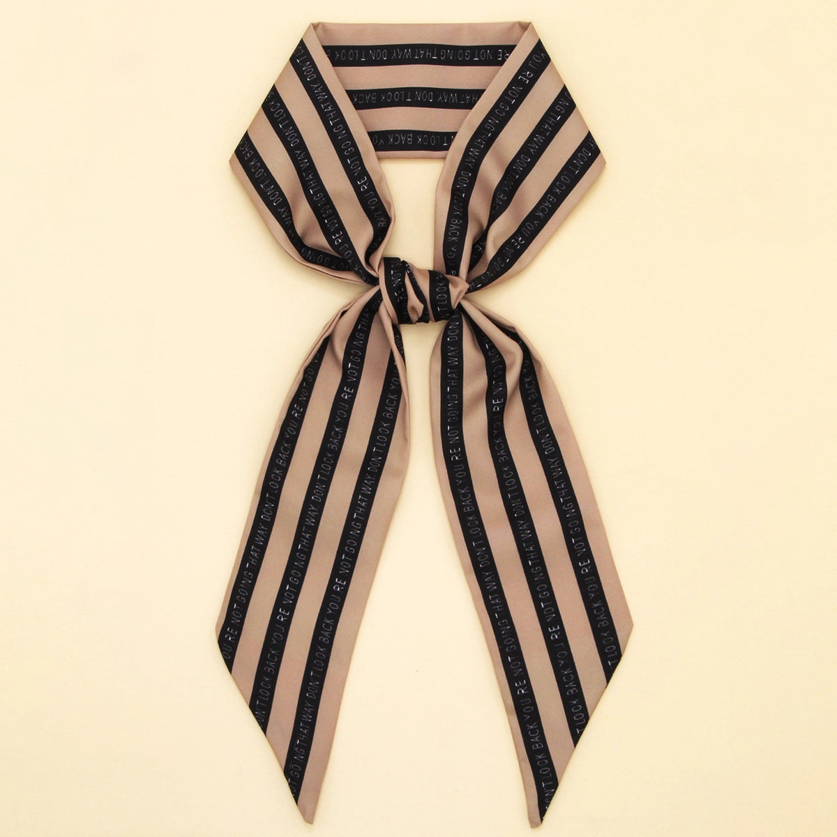 Black & Tan Striped Bag Scarf