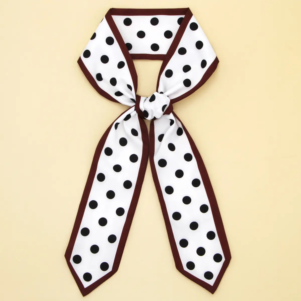 Brown Polka Dot Bag Scarf