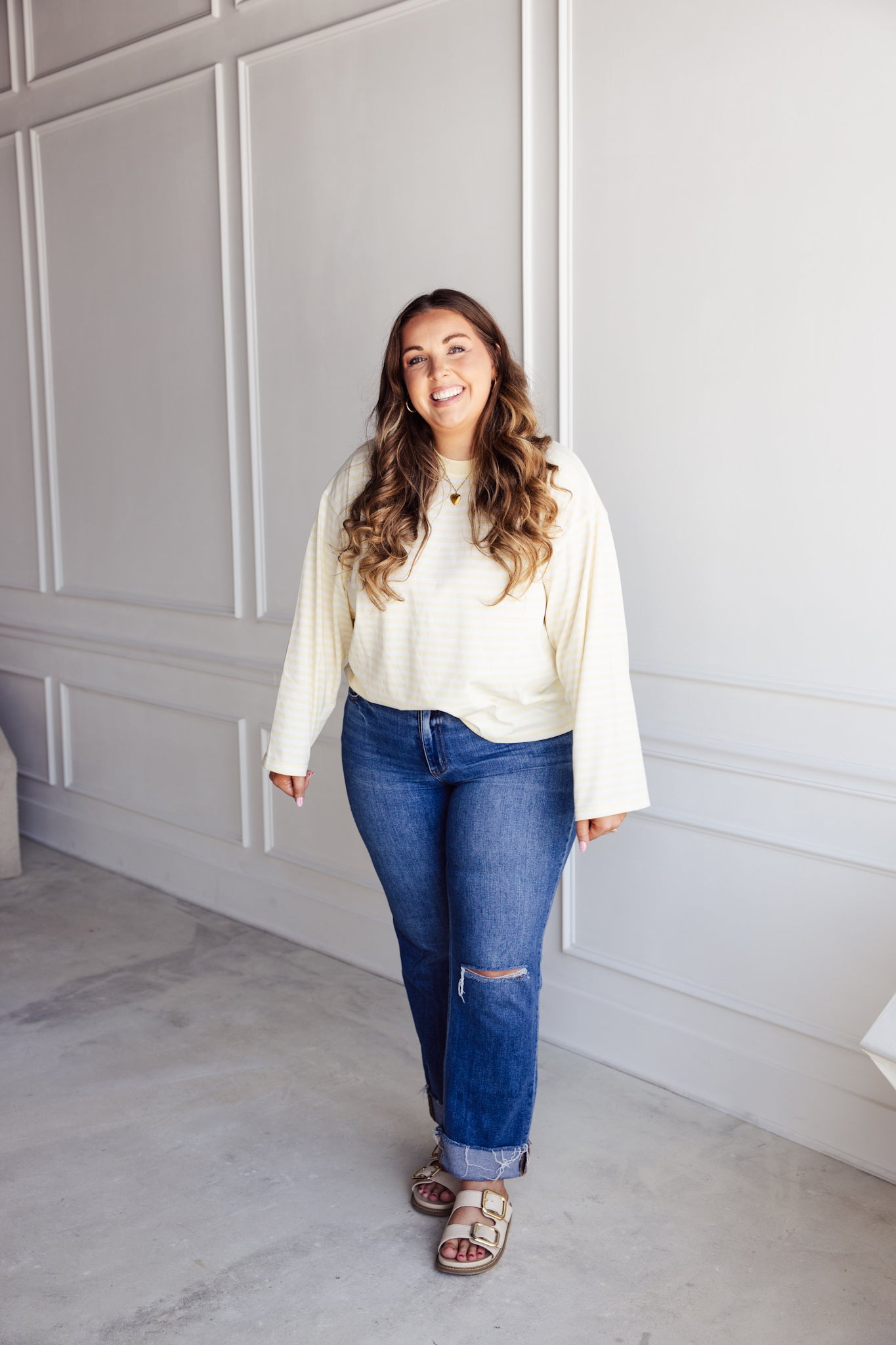 Oversized Striped Top - Butter