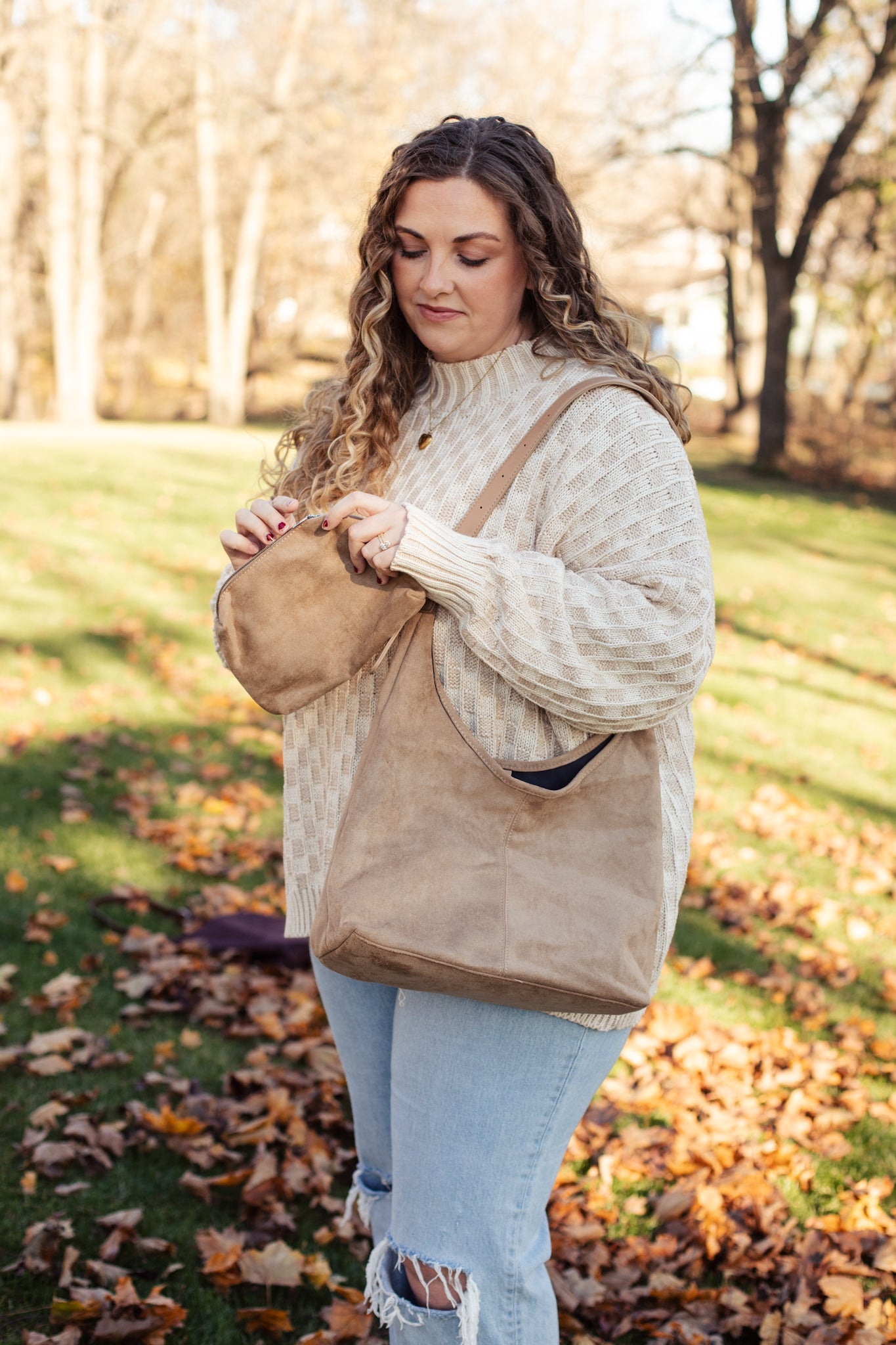 Lazy Style Simple Commuter Tote Khaki