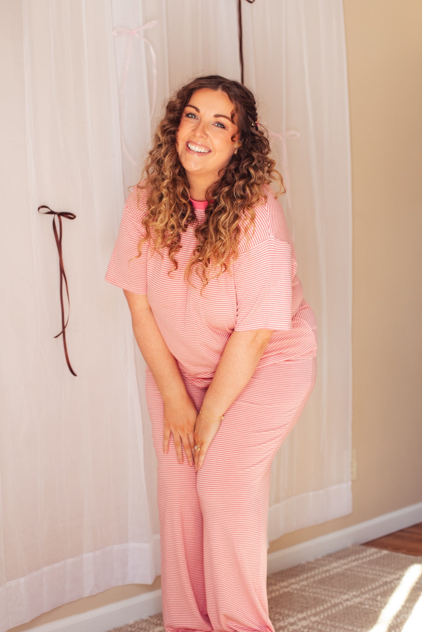 Strawberry Cream Striped Pants