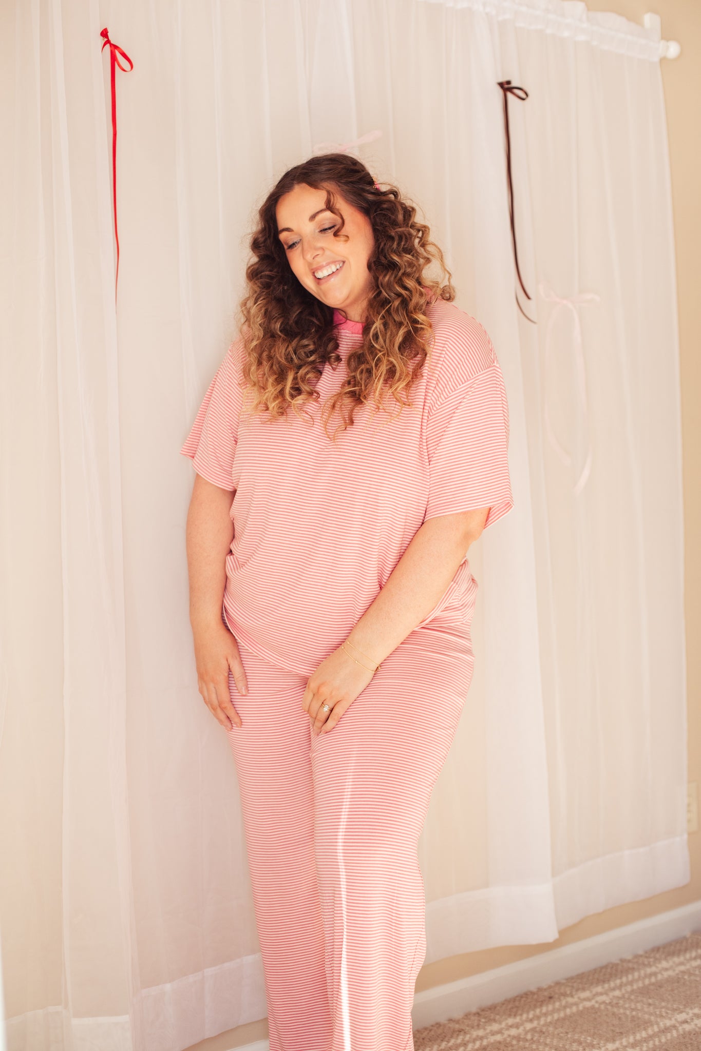 Strawberry Cream Striped Pants