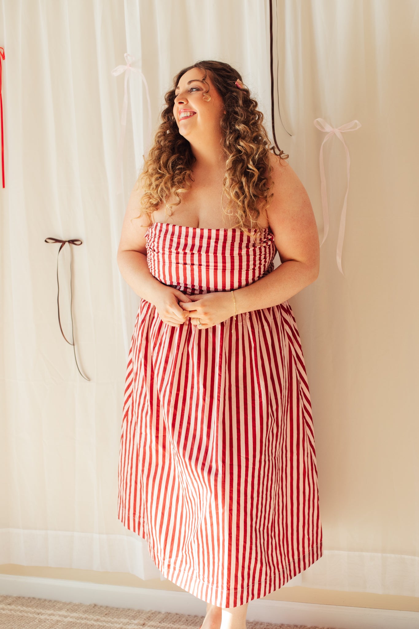 Raspberry Swirl Striped Dress