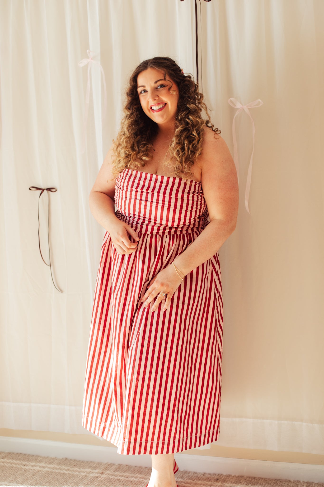 Raspberry Swirl Striped Dress