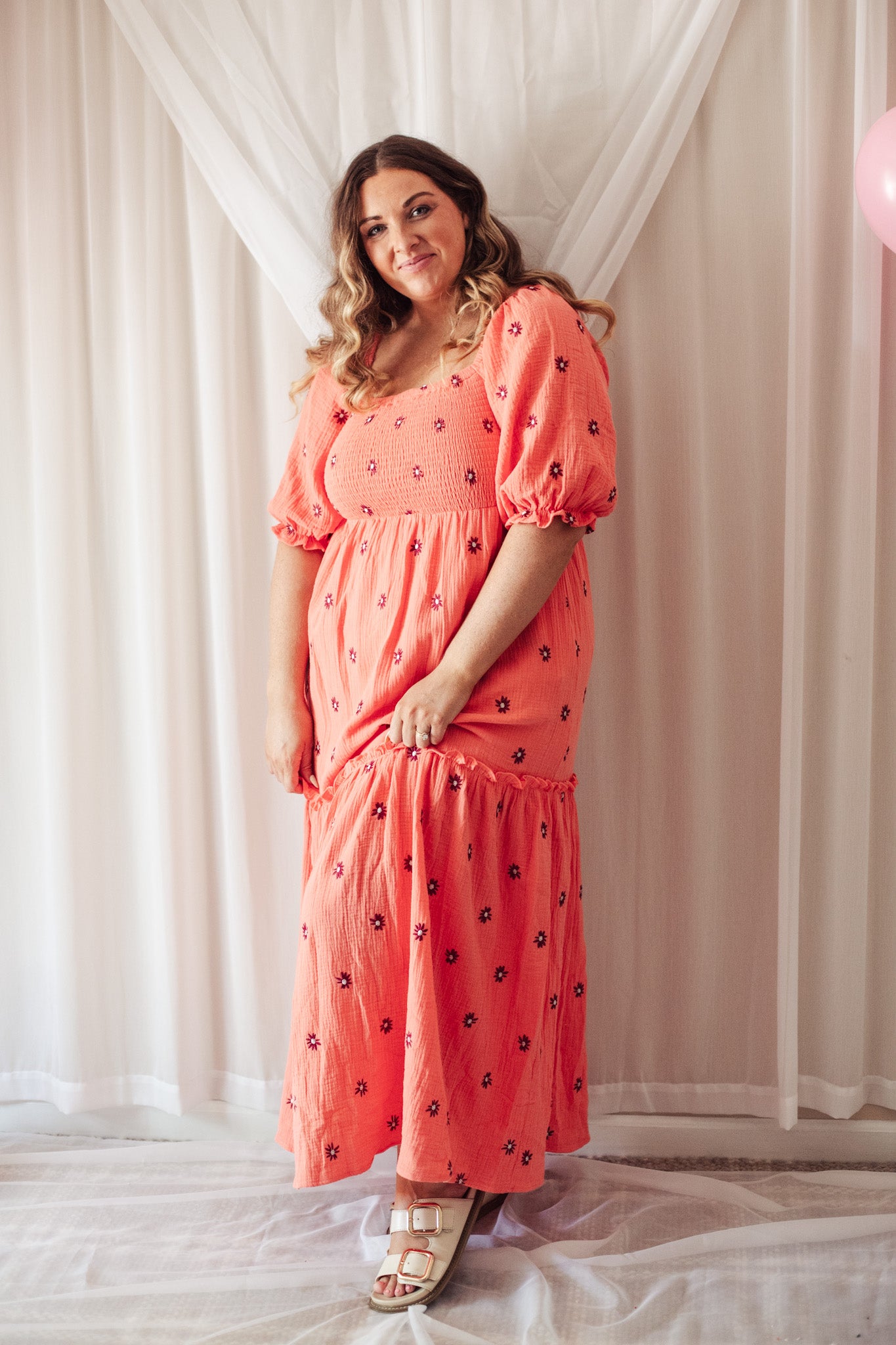 The Peach Picnic Dress