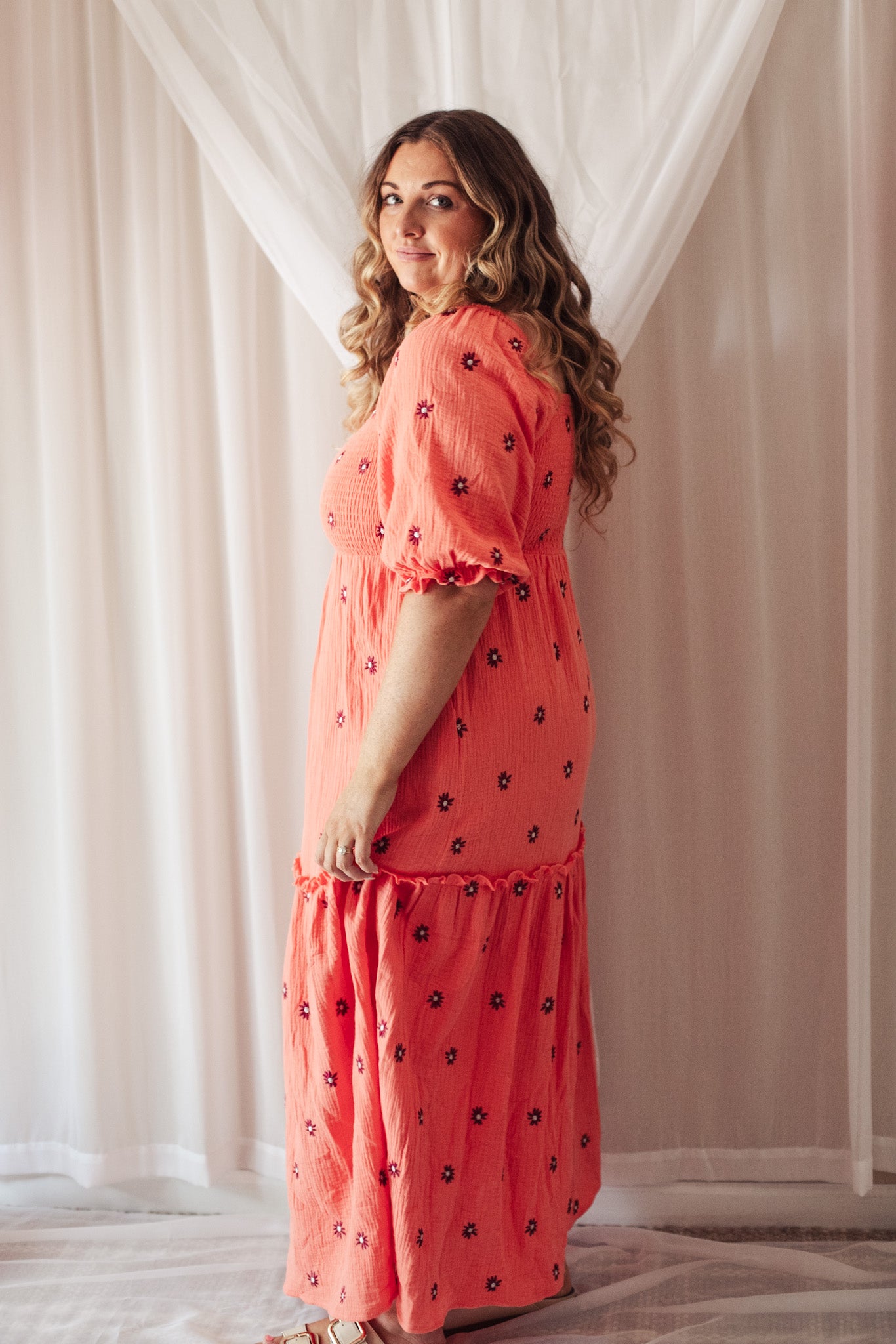 The Peach Picnic Dress
