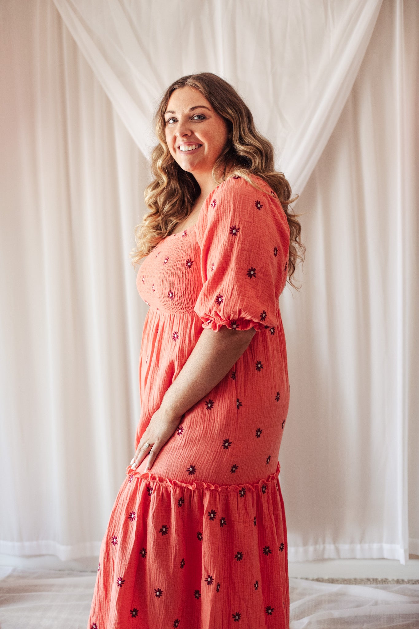 The Peach Picnic Dress