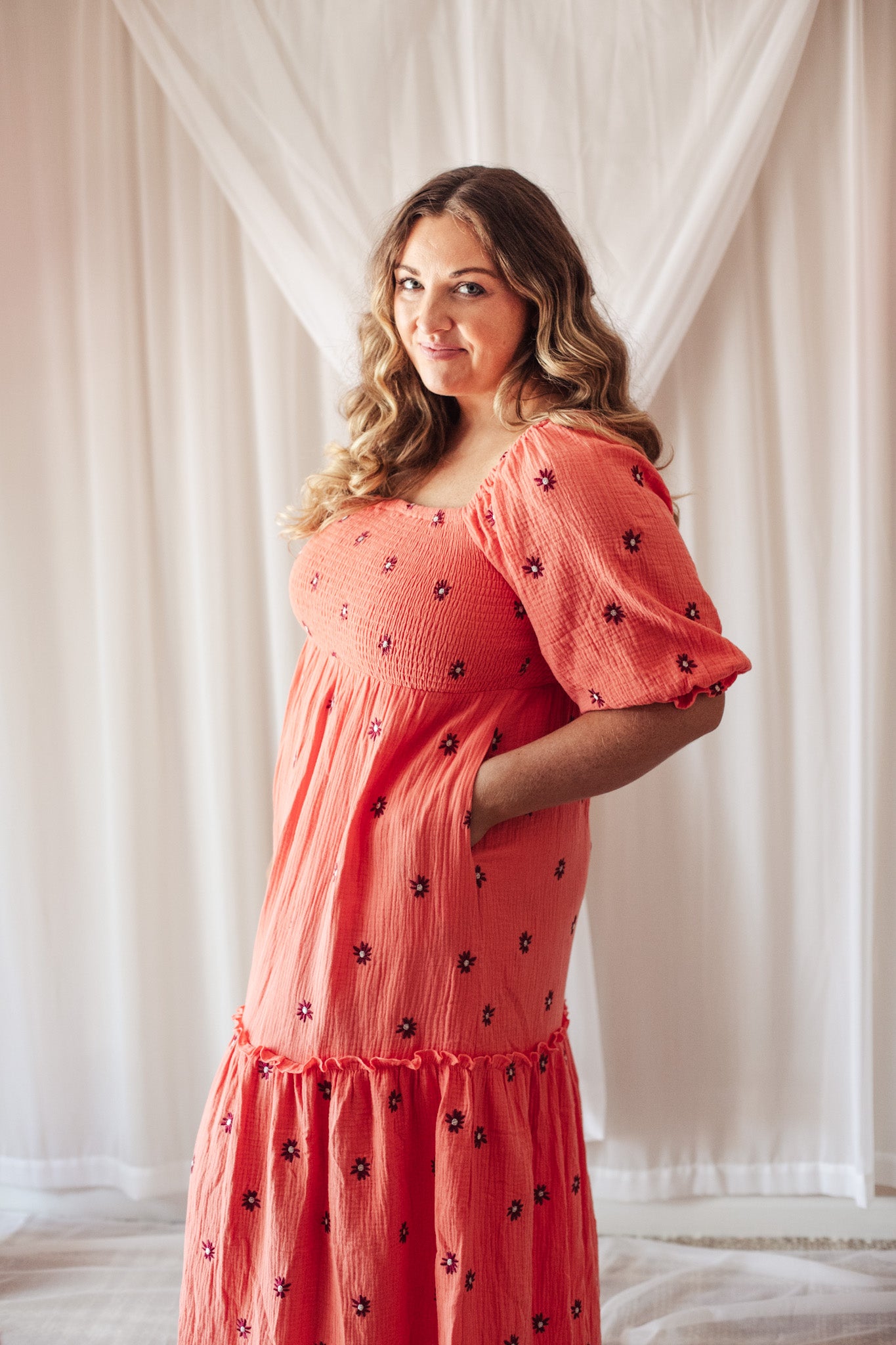 The Peach Picnic Dress