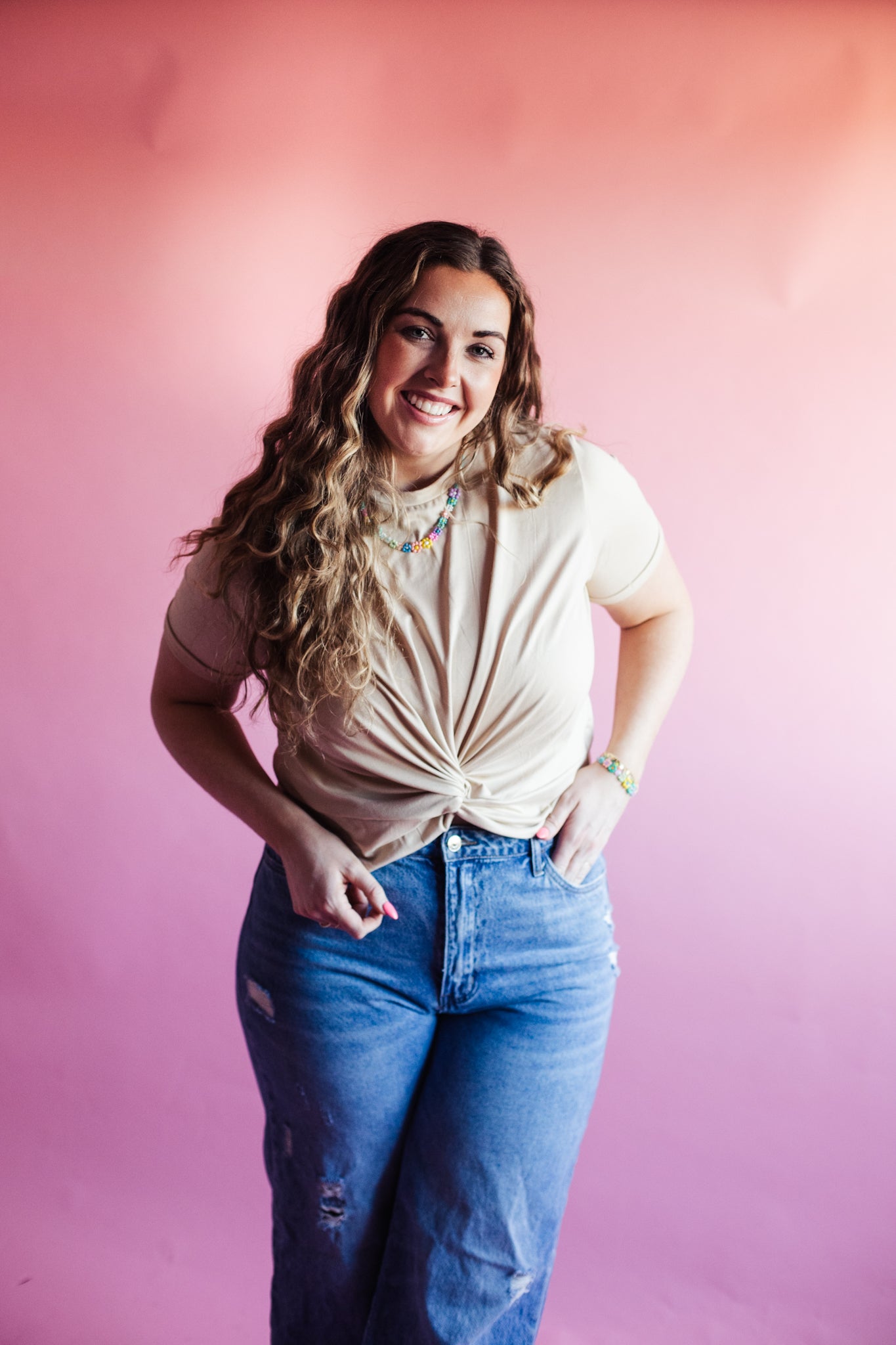 Twisted In Knots Top - Tan