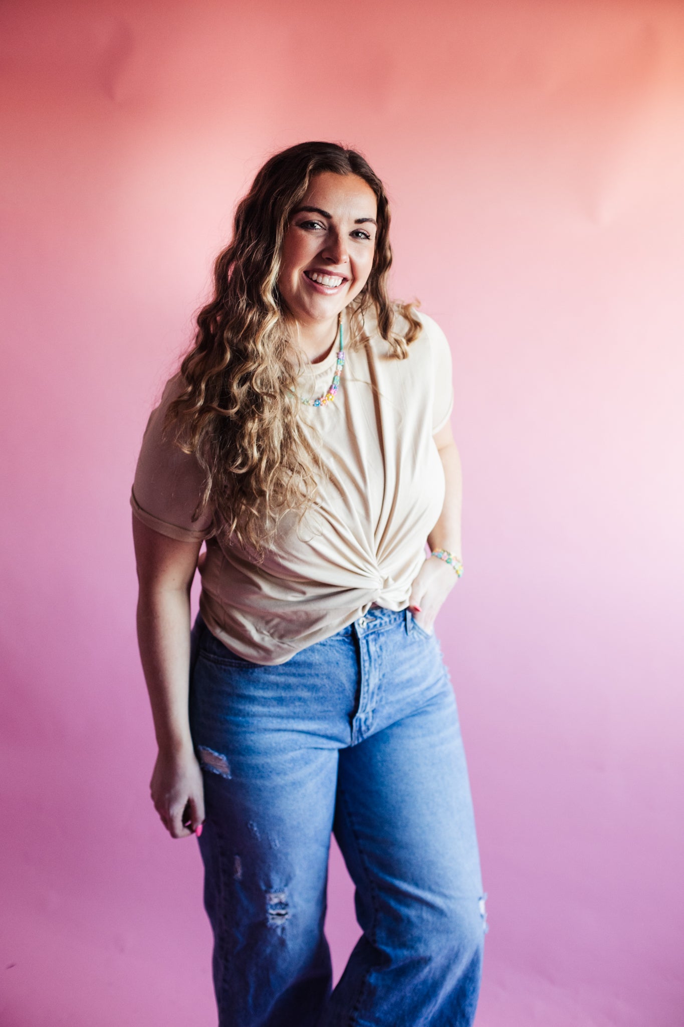 Twisted In Knots Top - Tan