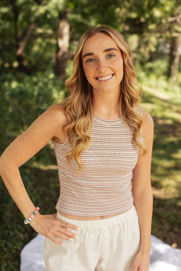 Raspberry Striped Tank