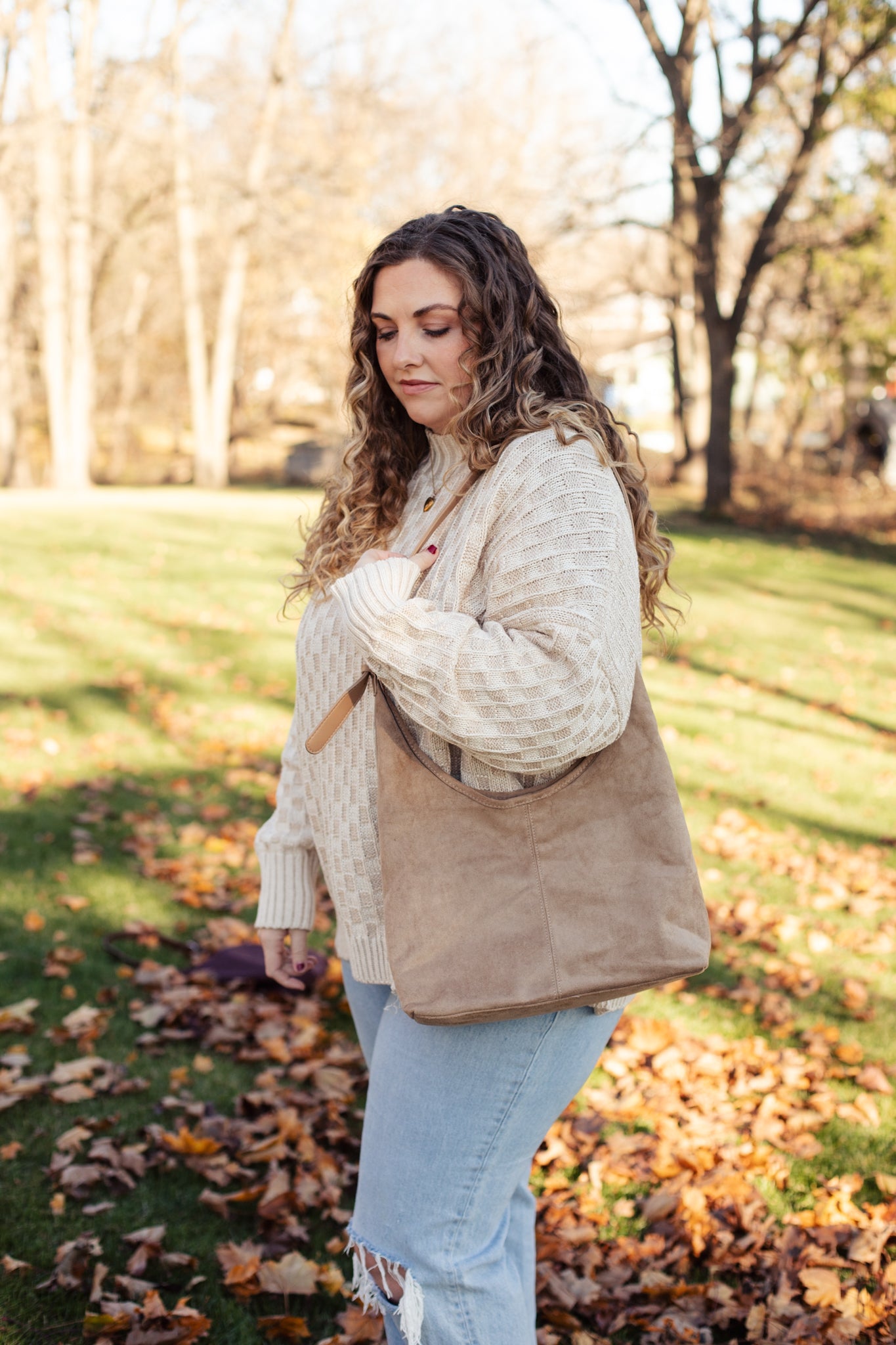 Lazy Style Simple Commuter Tote Khaki