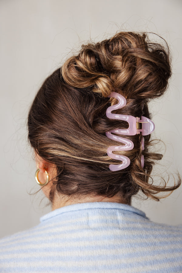 Wavy Hair Clip - Pink