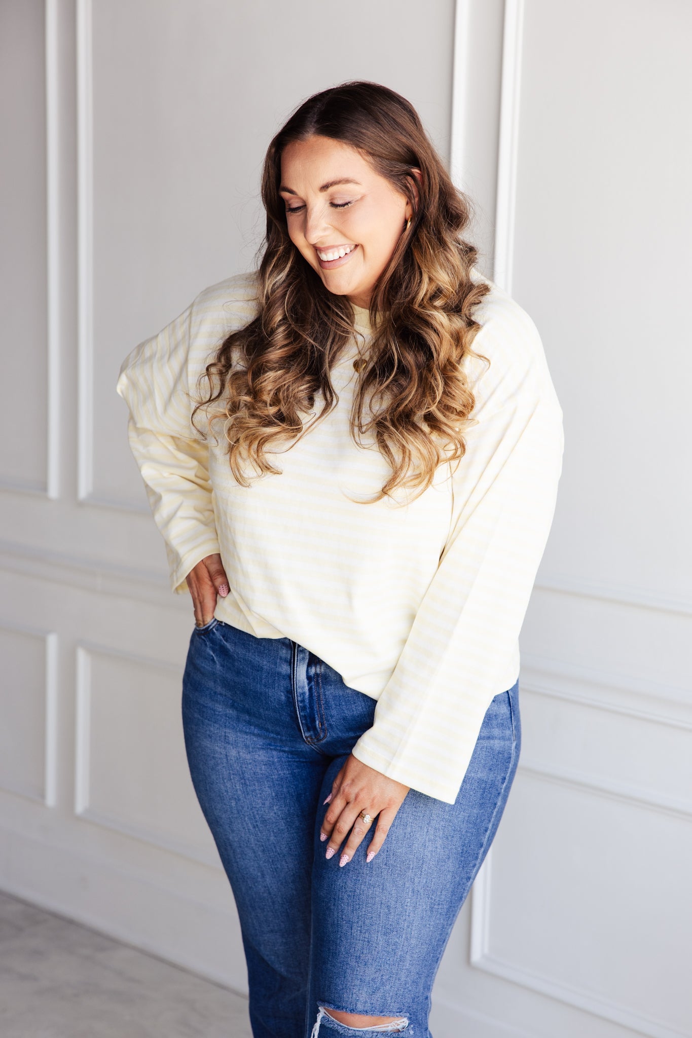 Oversized Striped Top - Butter