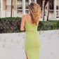 Anything But Basic Dress - Lime