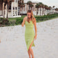 Anything But Basic Dress - Lime