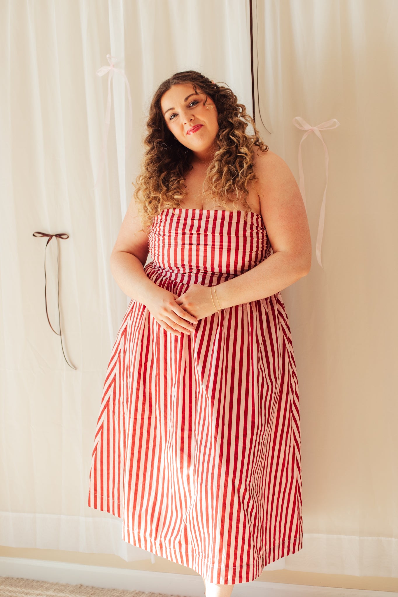 Raspberry Swirl Striped Dress