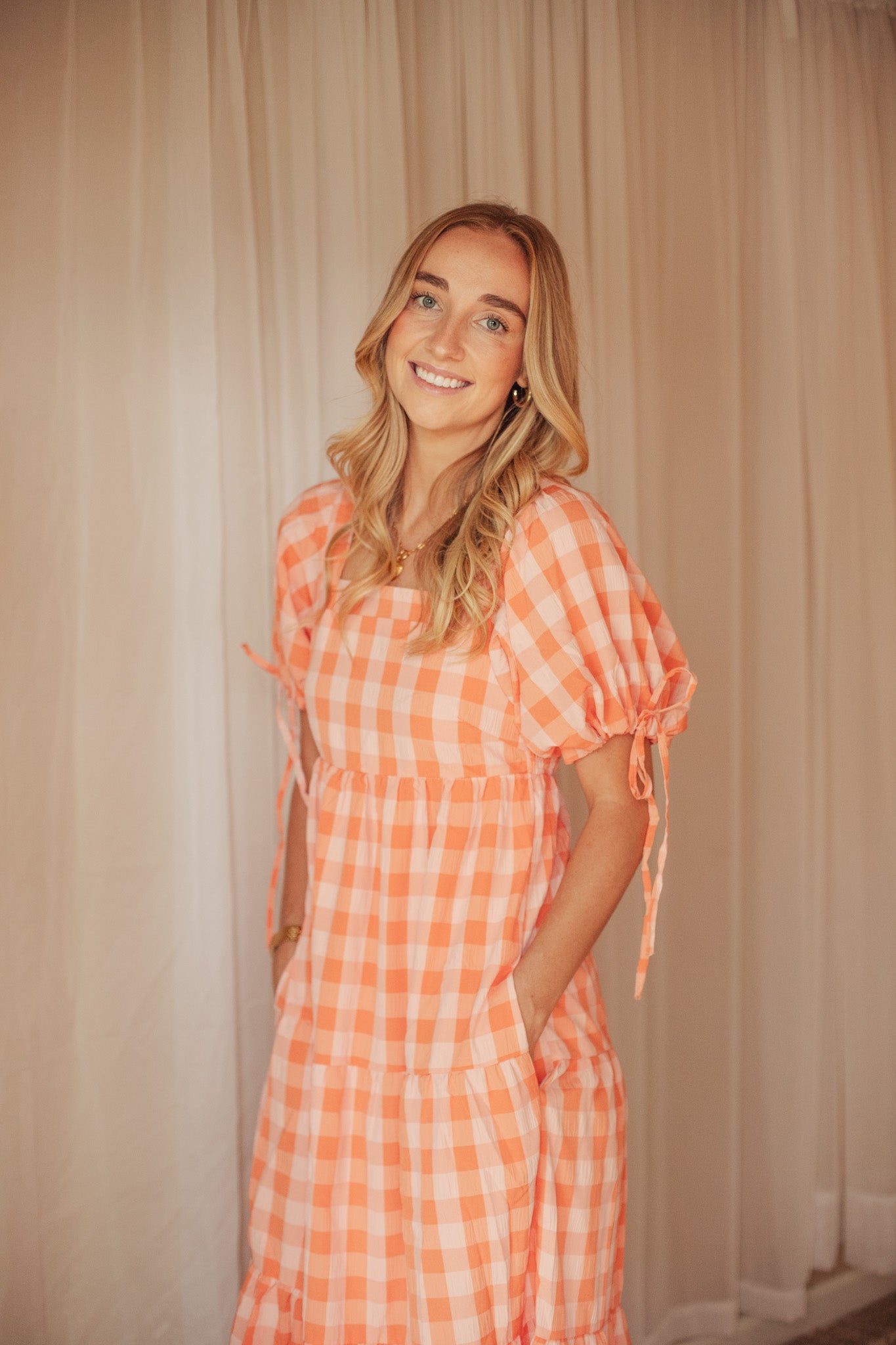 Sunset Gingham Dress